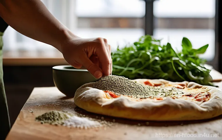 집에서 만드는 비건 피자 레시피 - **Aromatic No-Knead Vegan Pizza Dough with Rustic Charm:**
    A close-up, high-definition food phot...