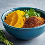 Home 2 저염 식단을 위한 드레싱 추천 - **Vibrant Symphony of Low-Sodium Flavors:** A close-up, high-angle shot showcasing a stunning array ...