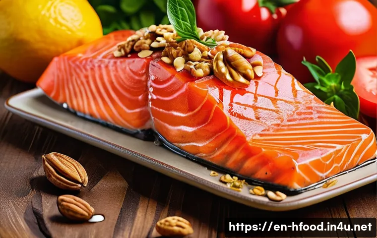 피부 트러블을 예방하는 음식 - A vibrant, close-up still life of a wooden table filled with fresh, colorful skin-boosting foods: a ...